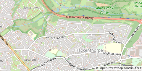 Map of Sheffield, South Yorkshire