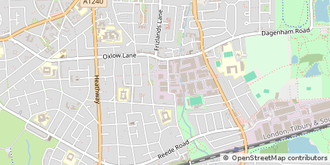 Map of Dagenham, Essex