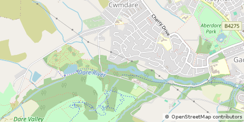 Map of Aberdare, Rhondda Cynon Taff