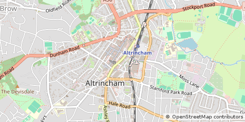 Map of Altrincham, Cheshire