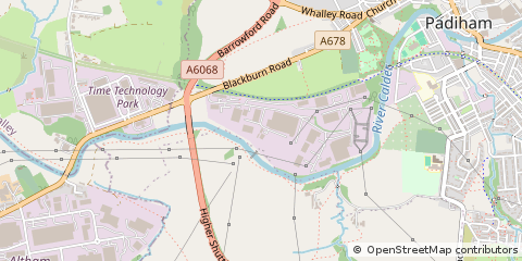 Map of Burnley, Lancashire