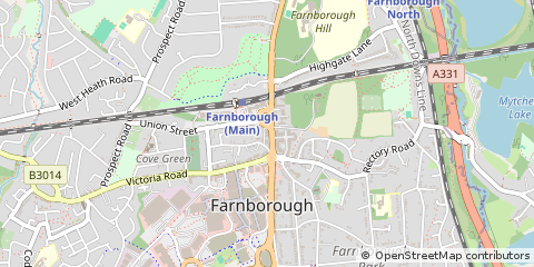 Map of Farnborough, Hampshire