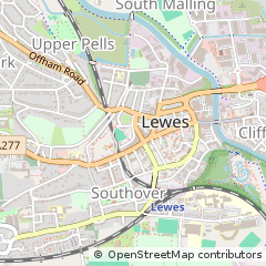 Map of Lewes, East Sussex