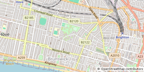 Map of Hove, East Sussex