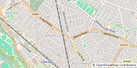 Map of Cardiff, South Glamorgan