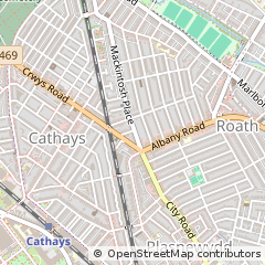 Map of Cardiff, South Glamorgan