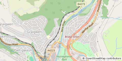 Map of Pontypridd, MID Glam