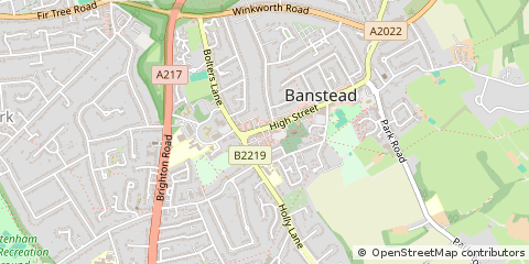 Map of Banstead, Surrey