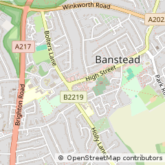Map of Banstead, Surrey