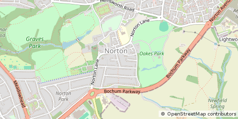 Map of Sheffield, South Yorkshire