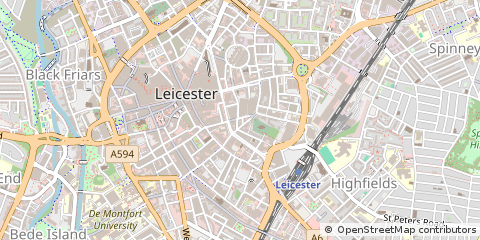 Map of Leicester, Leicestershire