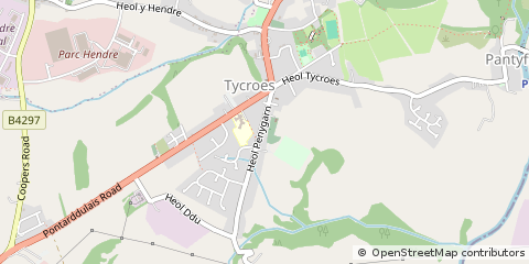 Map of Ammanford, Carmarthenshire