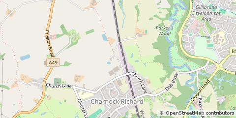 Map of Chorley, Lancashire