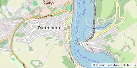 Map of Dartmouth, Devon