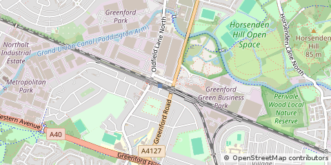 Map of Greenford, Middlesex