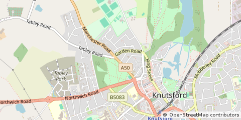 Map of Knutsford, Cheshire