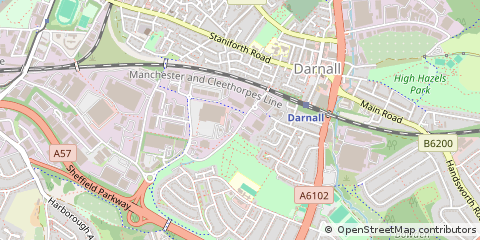 Map of Sheffield, South Yorkshire