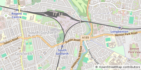 Map of Newcastle on Tyne, Tyne and Wear