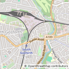 Map of Newcastle on Tyne, Tyne and Wear