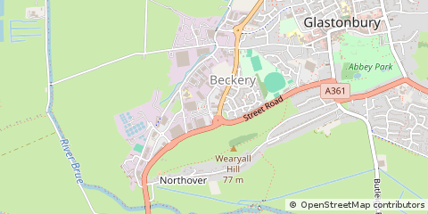 Map of Glastonbury, Somerset