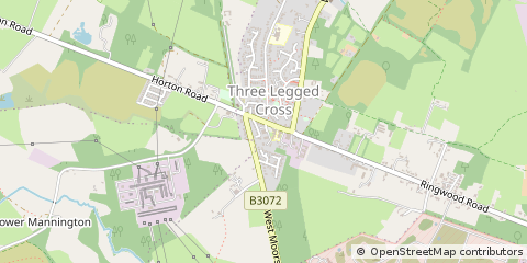 Map of Three Legged Cross, Dorset