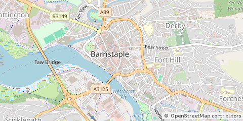 Map of Barnstaple, Devon