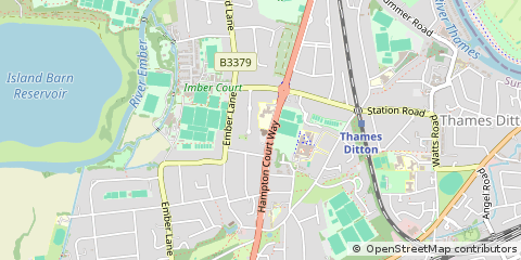 Map of Thames Ditton, Surrey