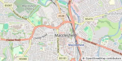Map of Macclesfield, Cheshire
