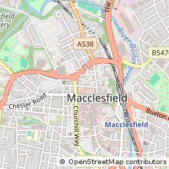 Map of Macclesfield, Cheshire