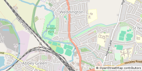 Map of Nuneaton, Warwickshire