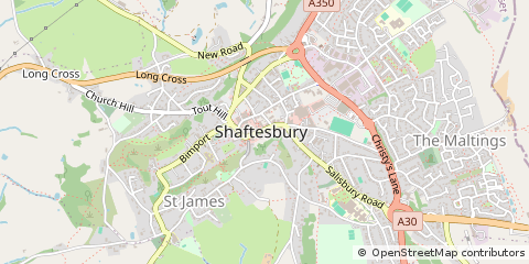 Map of Shaftesbury, Dorset