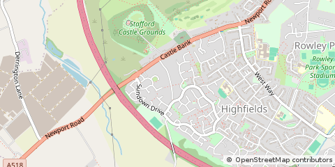 Map of Stafford, Staffordshire