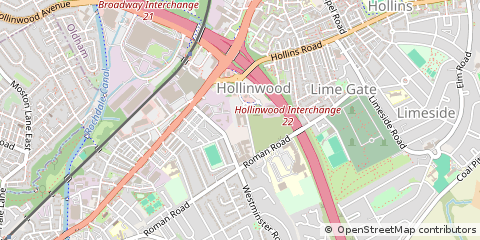 Map of Oldham, Lancashire