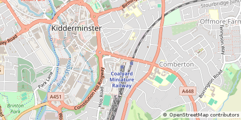 Map of Kidderminster, Worcestershire