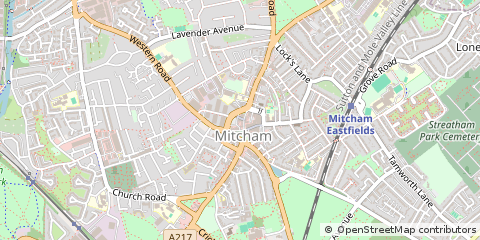 Map of Mitcham, Surrey