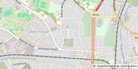 Map of Nottingham, Nottinghamshire