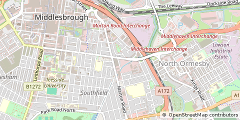 Map of Middlesbrough, North Yorkshire