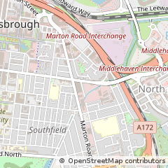 Map of Middlesbrough, North Yorkshire