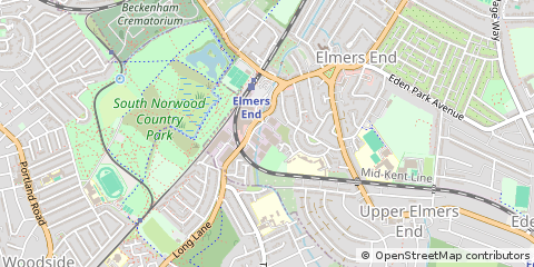 Map of Beckenham, Kent