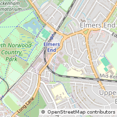 Map of Beckenham, Kent