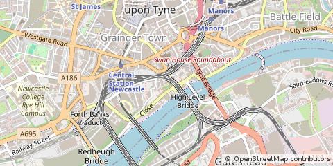 Map of Newcastle Upon Tyne