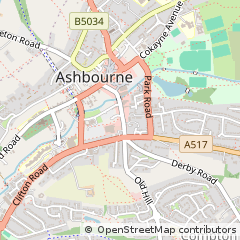 Map of Ashbourne, Derbyshire