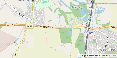 Map of Henlow, Bedfordshire