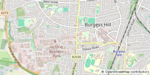 Map of Burgess Hill, West Sussex