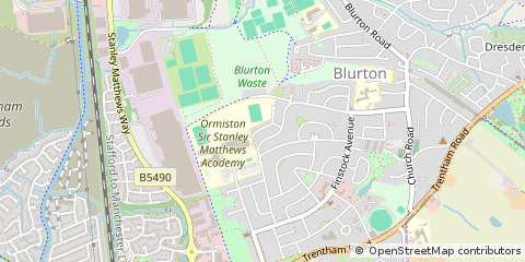 Map of Stoke on Trent, Staffordshire