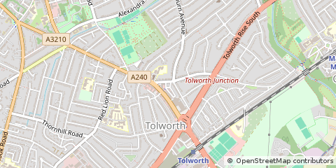 Map of Surbiton, Surrey