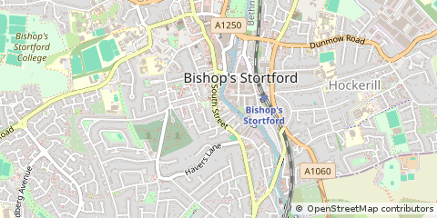 Map of Bishop's Stortford, Hertfordshire