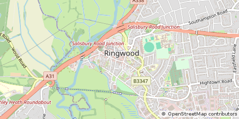 Map of Ringwood, Hampshire