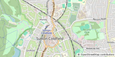 Map of Sutton Coldfield, West Midlands