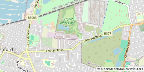 Map of Ashford, Middlesesex